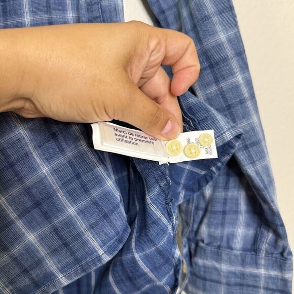 Lucky Brand Shirt Mens Small Plaid California Fit Blue Handcrafted Button Down - Picture 9 of 11